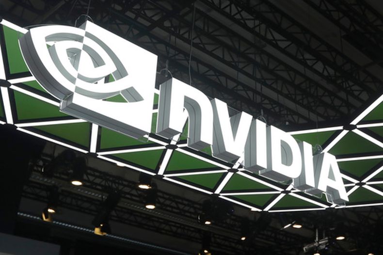 Un logotipo de Nvidia en la exposición Computex Taipei, una de las mayores ferias de informática y tecnología del mundo, en Taipéi, Taiwán, el 3 de junio de 2026. (Foto AP/Chiang Ying-ying, Archivo)