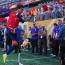 Ferran Torres, de España, festeja su gol ante Argentina en la final mundialista, el domingo 19 de julio de 2026 en East Rutherford, Nueva Jersey (AP Foto/Julio Cortez)