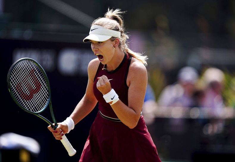 La británica Katie Boulter en el Abierto de Nottingham el martes 17 de junio del 2025. (Mike Egerton/PA via AP)