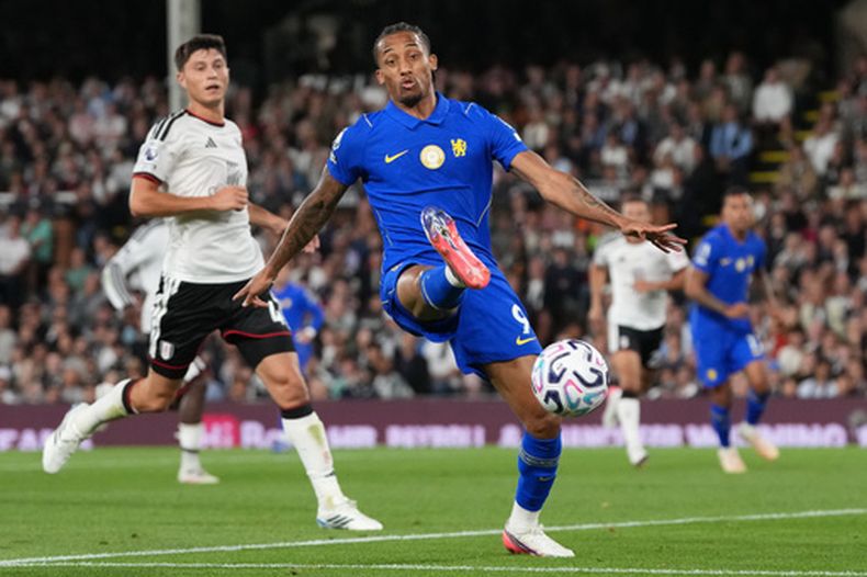 ARCHIVO - El delantero de Chelsea Joao Pedro durante el partido contra Fulham en la Liga Premier, el 24 de agosto de 2026, en Londres. (AP Foto/Kirsty Wigglesworth)