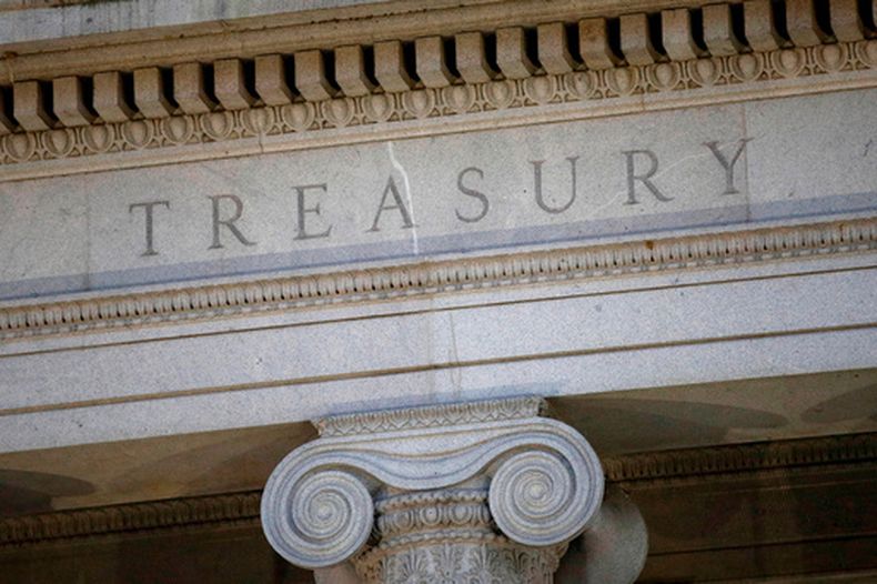 La sede del Departamento del Tesoro de Estados Unidos en Washington, el 6 de junio del 2019. (AP foto/Patrick Semansky)