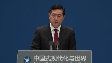 El ministro de exteriores de China Qin Gang en un evento en Shanghái, el 21 de abril de 2023. (Foto AP /Ng Han Guan)