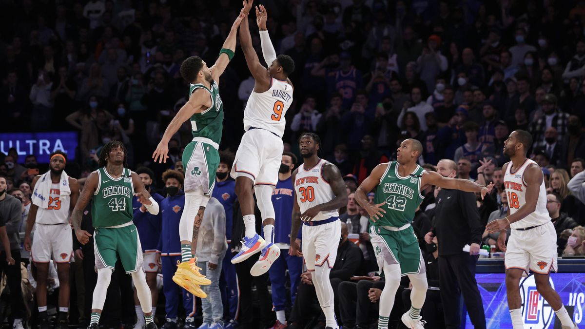 With Barrett’s triple on the horn, Knicks beat Celtics