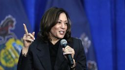 ARCHIVO - La vicepresidenta Kamala Harris habla durante un evento de campaña en Elkins Park, Pennsylvania, el 8 de mayo de 2024. Harris participó en un episodio de Jimmy Kimmel Live! el 4 de junio en el que dijo cómo se enteró sobre la declaración de culpabilidad del expresidente Donald Trump por 34 cargos en su juicio penal por intentar sobornar a una actriz porno. (Foto AP/Matt Rourke, archivo)