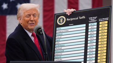 ARCHIVO - El presidente Donald Trump habla durante un evento para anunciar nuevos aranceles, el 2 de abril de 2025, en el Jardín de Rosas de la Casa Blanca en Washington. (Foto AP/Mark Schiefelbein, archivo)