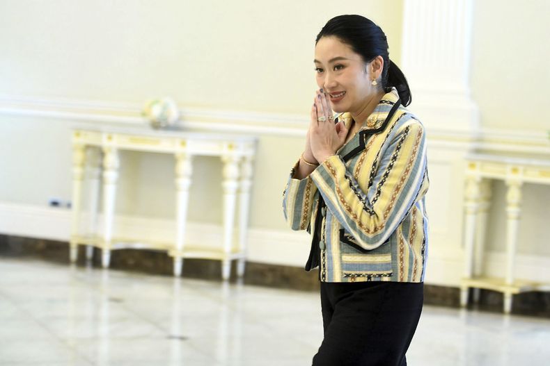 Foto difundida por la Oficina del Vocero del Gobierno de Tailandia, que muestra a la primera ministra tailandesa Paetongtarn Shinawatra en Bangkok, Tailandia, el 23 de junio del 2025. (Oficina del Vocero del Gobierno de Tailandia via AP)