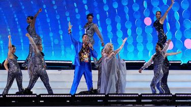 Jandy Ventura y Miriam Cruz cantan en la ceremonia inaugural de los Juegos Centroamericanos y del Caribe, el viernes 24 de julio de 2026 en Santo Domingo (AP Foto/Fernando Vergara)