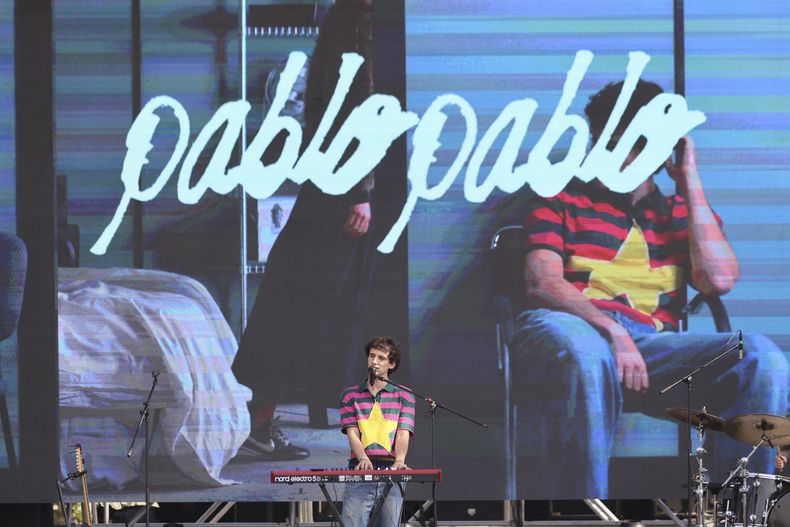 Pablopablo durante su presentación en el festival AXE Ceremonia en el Parque Bicentenario en la Ciudad de México el sábado 5 de abril de 2025. (Foto AP/Ginnette Riquelme)