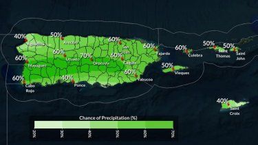 La entrada de humedad permitirá el desarrollo de aguaceros sobre varias partes de Puerto Rico