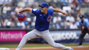 Matthew Boyd de los Cachorros de Chicago lanza durante el primer inning del juego contra los Yankees de Nueva York, el sábado 12 de julio de 2025, en Nueva York. (AP Foto/Yuki Iwamura)