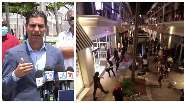 francis suarez, anuncio la apertura de establecimientos del centro comercial bayside tras ser vandalizados