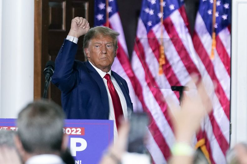 El expresidente Donald Trump en el Trump National Golf Club en Bedminster, Nueva Jersey, el 13 de junio de 2023. (Foto AP/Andrew Harnik)