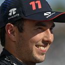 El piloto mexicano Sergio Pérez de Red Bull tras su tercer puesto en el Gran Premio de Hungría, el domingo 23 de julio de 2023, en Budapest. (AP Foto/Denes Erdos)