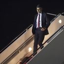El primer ministro británico Rishi Sunak arriba a la Base Aérea Andrews para su visita a Washington, 6 de junio de 2023. (Niall Carson/Pool Photo via AP)