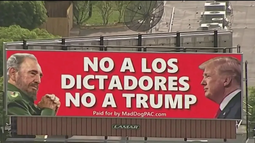 la controversial valla que compara a trump con castro genero diversas reacciones en miami