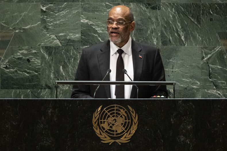 El primer ministro haitiano Ariel Henry en la Asamblea General de la ONU, el 22 de septiembre de 2023. (Foto AP /Craig Ruttle)