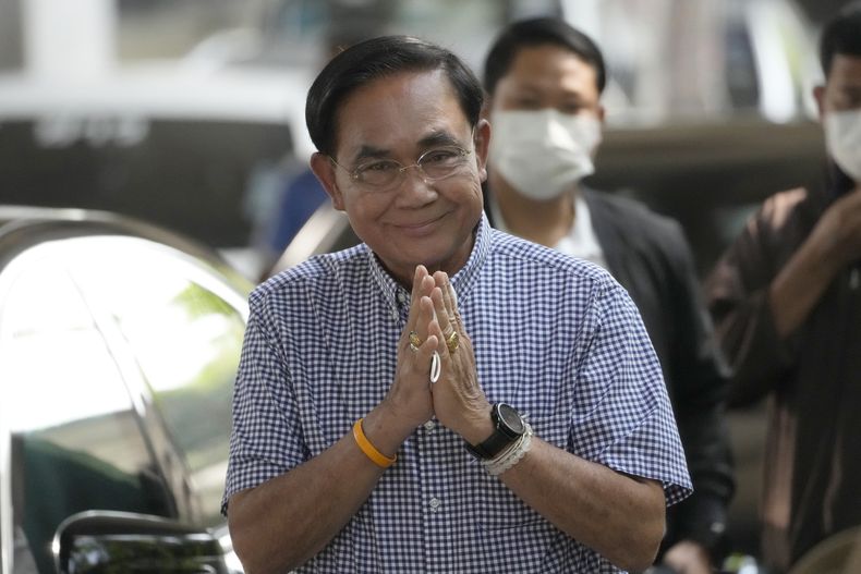 El primer ministro tailandés Prayuth Chan-ocha en Bangkok, el 14 de mayo de 2023.. (Foto AP /Sakchai Lalit)