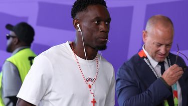 Folarin Balogun, de la selección de Estados Unidos, llega al partido ante Bélgica en Seattle, el lunes 6 de julio de 2026 ((AP Foto/Maddy Grassy)