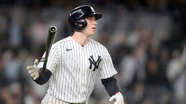 Ben Rice de los Yankees de Nueva York luego de batear un grand slam ante Brayan Bello de los Medias Rojas de Boston, el martes 29 de septiembre de 2026, en Nueva York. (AP Foto/Yuki Iwamura)