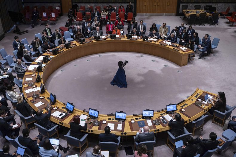 Vista general de una reunión del Consejo de Seguridad en la sede de Naciones Unidas, el 17 de enero de 2025. (AP Foto/Yuki Iwamura)