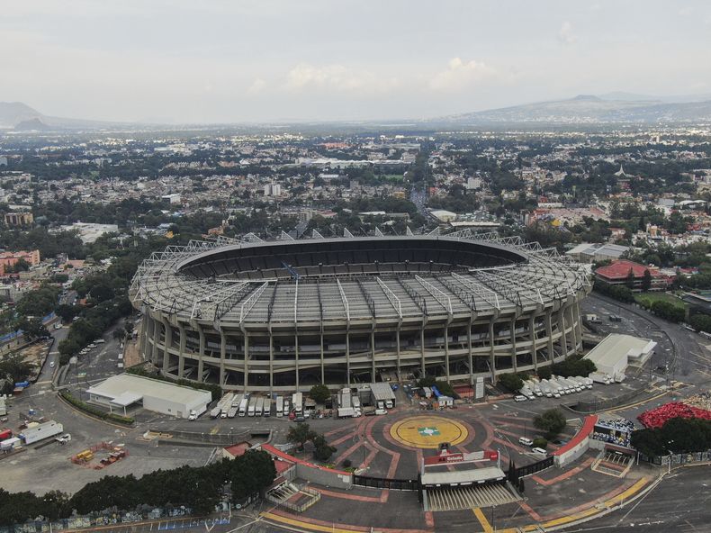 La foto del miércoles 11 de junio de 2025 muestra el estadio Azteca en Ciudad de México (AP Foto/Fernando Llano)