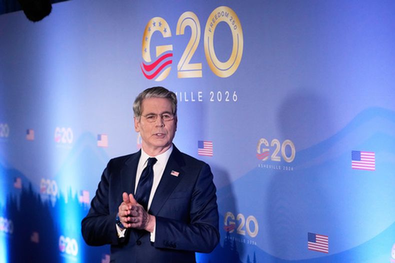 El secretario del Tesoro estadounidense Scott Bessent en la reunión del G20 en Asheville, Carolina del Norte, el 1 de septiembre del 2026. (AP foto/Gerald Herbert)