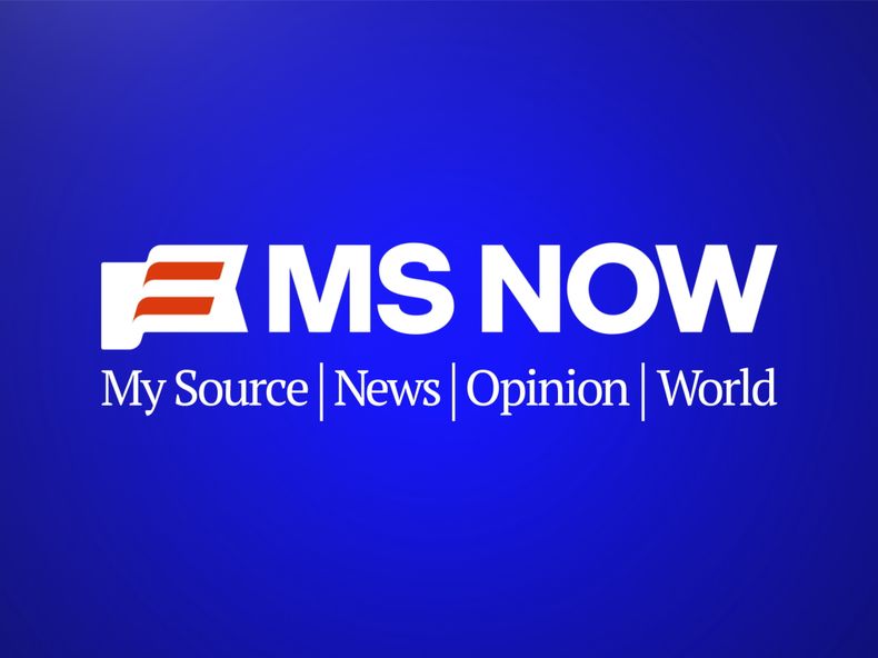 Esta imagen publicada por Versant muestra el logotipo de My Source News Opinion World, o MS NOW. (Versant via AP)