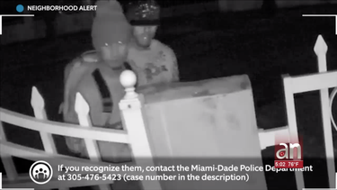 captados en camara 2 ladrones mientras robaban una moto de cuatro ruedas de una casa en el nw de miami