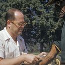 En esta foto de archivo de 1950 publicada por los Archivos Nacionales, un médico extrae sangre a un hombre afroestadounidense al que se incluyó en un estudio sobre la sífilis en Tuskegee, Alabama. (National Archives via AP)
