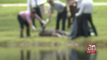 encuentra un cuerpo flotando en  lago de un  campus de fiu